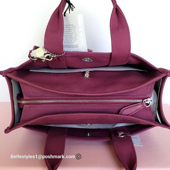 COACH Cargo Canvas Tote Bag with Webbing Strap- MEDIUM Size -Pink Color ⭐ - Picture 12 of 16